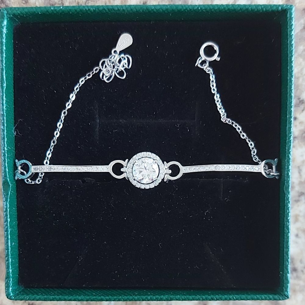1 Carat Moissanite Bracelet 925 Sterling Silver